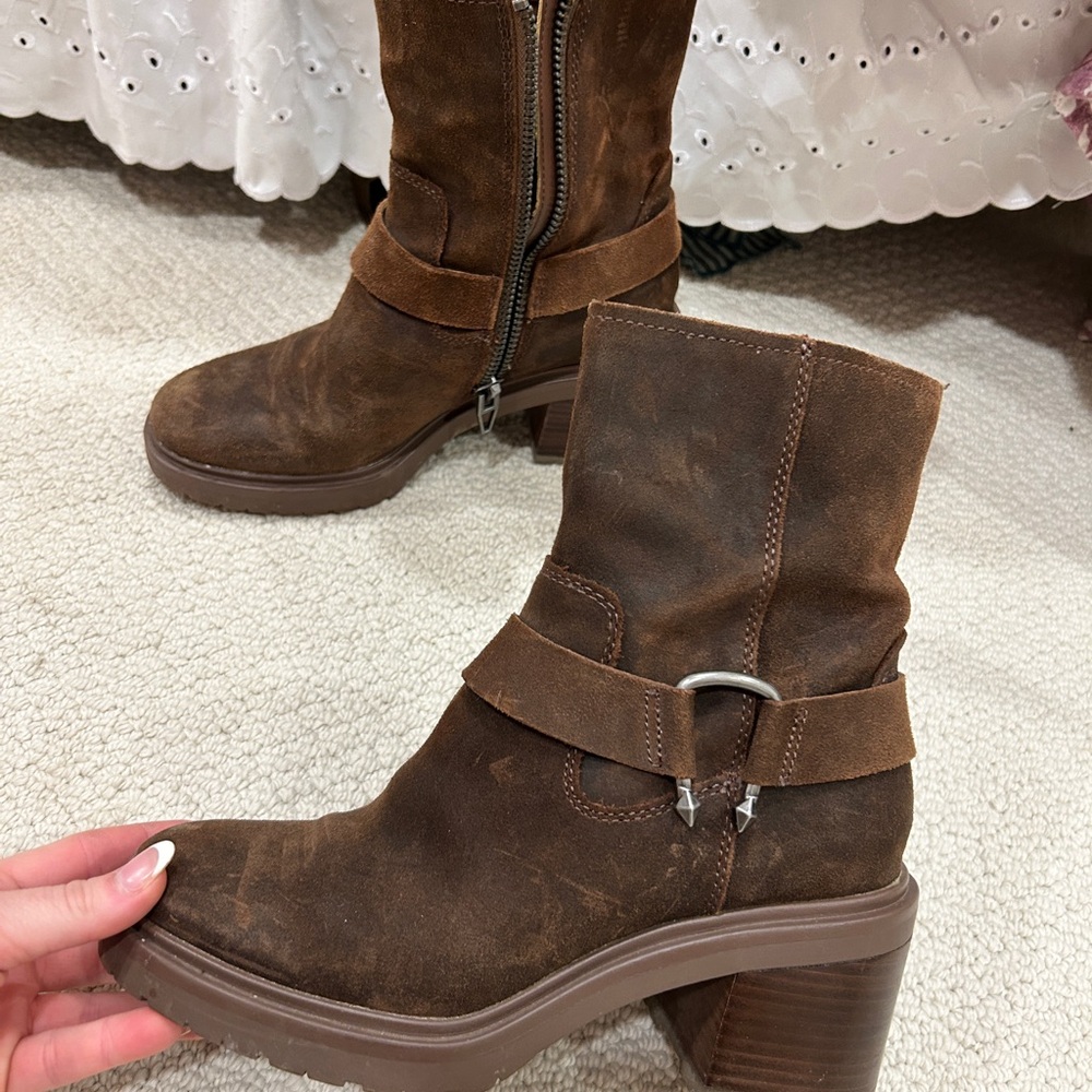 Dolce Vita Brown Leather Ankle Boots 7